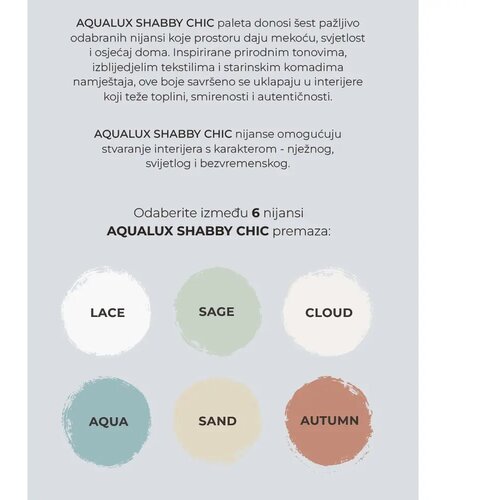 CHROMOS SVJETLOST Specijalni premaz za drvo Shabby chic, aqua, 0,75 l Slike