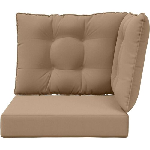  Jastuk za vanjsku sofU 3 pcs Sivo-smeđa Poliester - Sivo-smeđa 60 x 60 cm 1x sjedalo +1x naslon +1x bočna strana (2D s bartagom) Slike