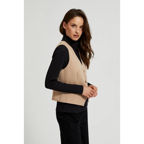 Moodo Women&amp;#039;s vest with decorative buttons - beige Slike
