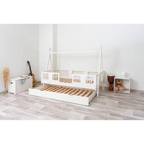 Molarem Home Drveni dječji krevet Luna Tipi - bijeli - 180x90 cm - Dodatni krevet Cene