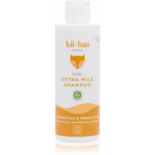 kii-baa® organic Baby Extra Mild Shampoo nežni šampon s probiotiki in prebiotiki za otroke od rojstva 200 ml