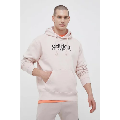 Adidas Dukserica za muškarce, boja: ružičasta, s kapuljačom, s tiskom