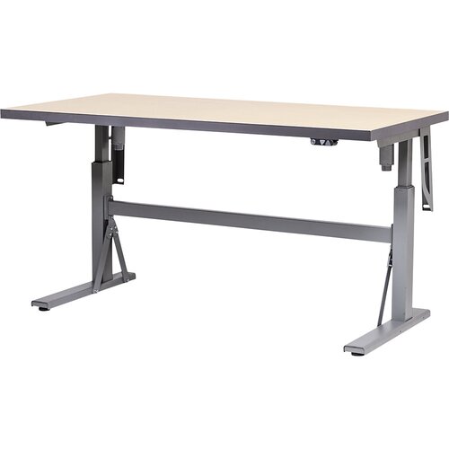 eurokraft pro Delovna miza z električno nastavitvijo višine, lepljena hrastova plošča, nosilnost 350 kg, ŠxG 1200 x 800 mm Cene