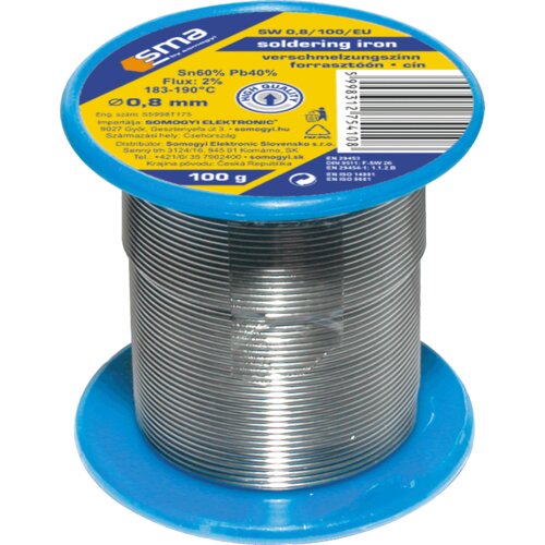  Spajkalna žica SMA, &Oslash;0.8 mm, 100g - SW 0.8/100 Cene