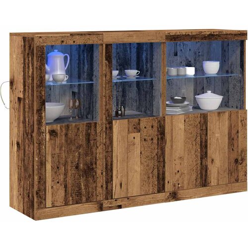  LED komoda Staro drvo 142,5 x 37 x 100 cm Konstruirano drvo Slike