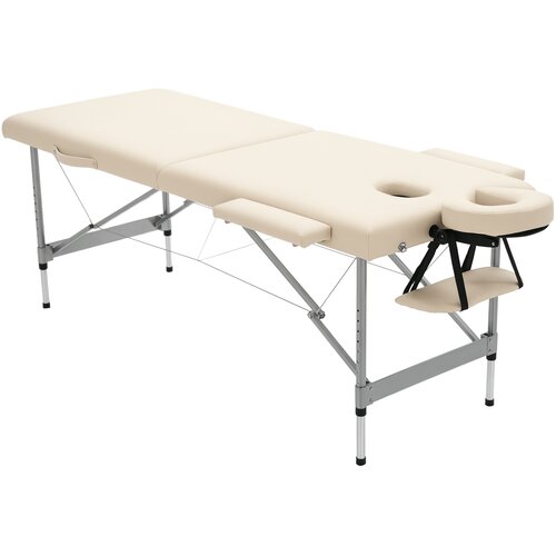 HOMCOM Masažna miza (aluminij, umetno usnje) 185D x 70&Scaron; x 58&ndash;82V cm &ndash; bež, (5000242786) Cene