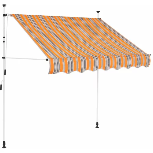 vidaXL Ročno zložljiva tenda 200 cm rumene in modre črte