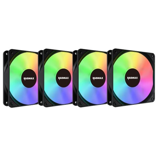 Raidmax 4x 120mm x-air argb fans crni, NVX120FBDC4 Slike