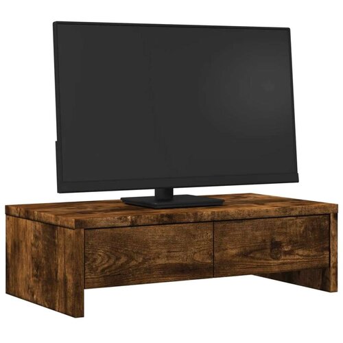 VidaXL Stalak za monitor s ladicama boja hrasta 50 x 27 x 15 cm drveni Slike