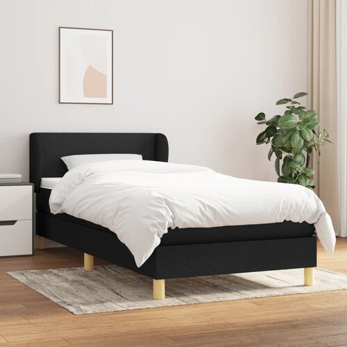 The Living Store Box spring postelja z vzmetnico črna 90x200 cm blago - Box Spring Postelja, (21512582) Cene