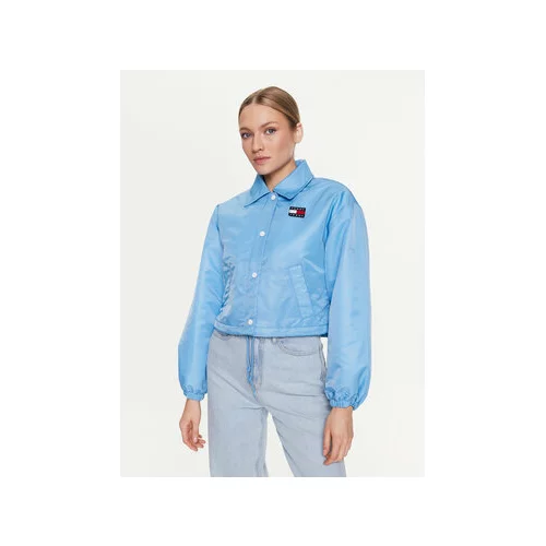 Tommy Jeans Puhovka Cropped Coach DW0DW15334 Modra Cropped Fit