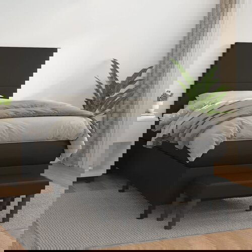 vidaXL Krevet s oprugama i madracem crni 90 x 200 cm od umjetne kože Cijene
