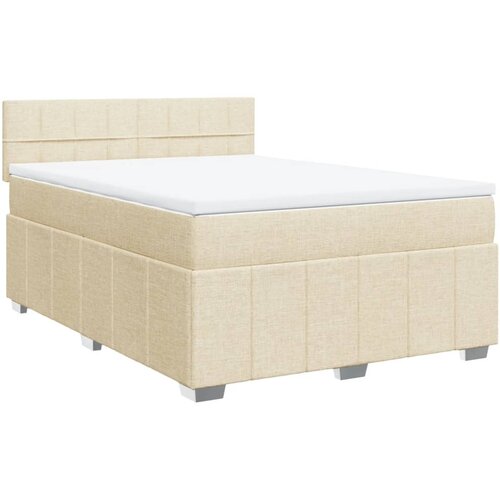 vidaXL Krevet s oprugama i madracem krem 160x200 cm od tkanine Cijene