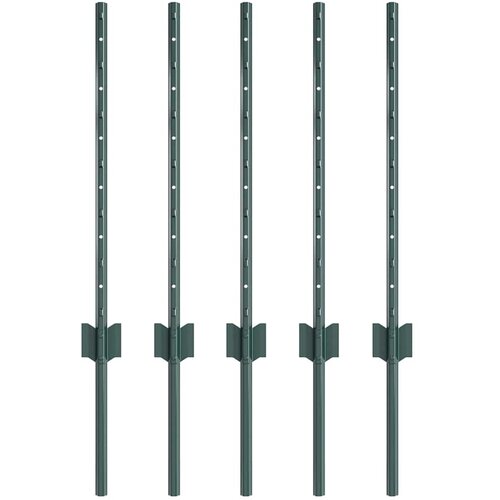 vidaXL Steber ograje. 5 pcs Zelena 100 cm Jeklo, (5000111010) Cene