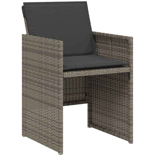  3-dijelni bistro set od poliratana s jastucima sivi Slike