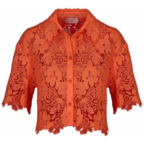 Ermanno Firenze oranž kratka ženska bluza od čipke  D38ETCM22MAC-MF816 Cene