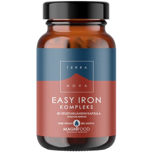 Terranova easy Iron 20 mg Kompleks, 50 Kapsula - Podrška Energiji i Krvnoj Slici Cene