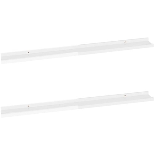 Maison Chic 2 kosi Stenske Police - Viseče police visok sijaj bela 100x9x3 cm, (21793423) Slike
