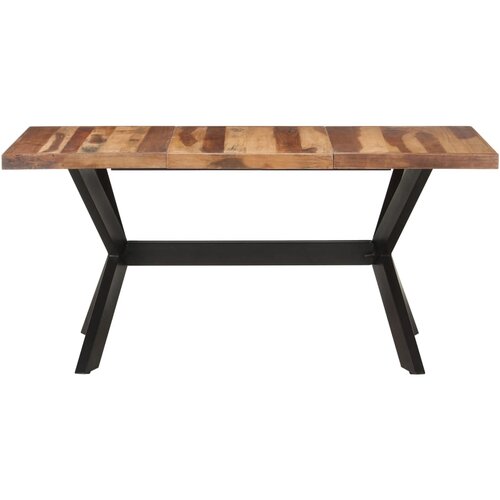 Maison Chic Jedilna miza - Kuhinjska miza - Jedilni stol 160x80x75 cm trden les z medenim zaključkom, (21714999) Slike