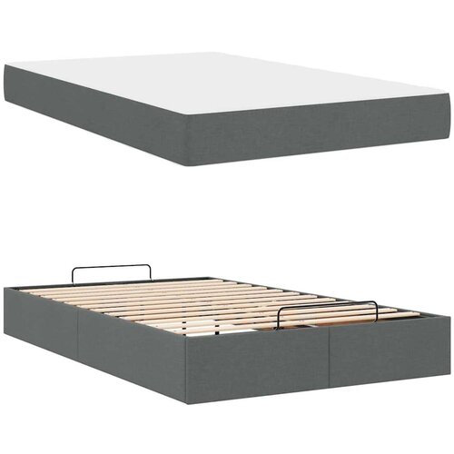  Krevetna konstrukcija Tamno siva 120 x 190 cm tkanina Slike