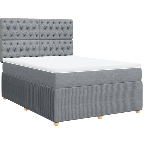 Maison Chic Box spring posteljni - Vzmetna postelja z vzmetnico svetlo siv 140x190 cm blago SL24193, (21890780) Cene
