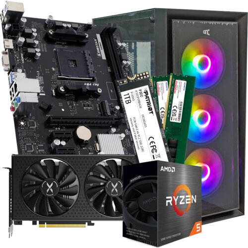GNC GAMER SUPER SONIC AMD Ryzen 5 5500, A520, RX 7600 8 GB, 16GB DDR4, SSD, PSU 550W, kući&scaron;te gaming Cijene