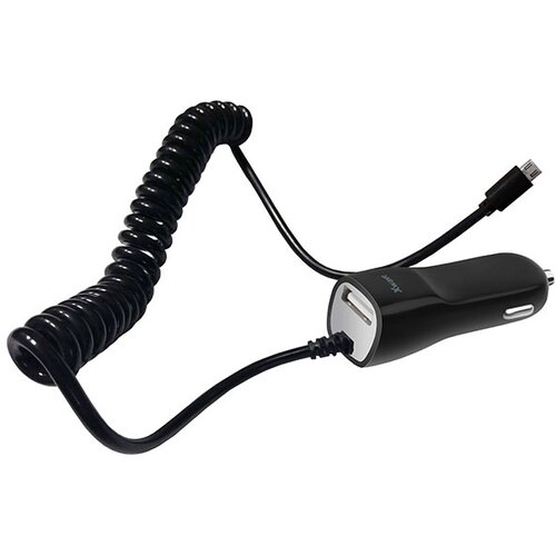 X Wave C21 USB auto punjač/Dual 1xmicroUSB+USB port/5V/1A sa kablom/Crna Cene