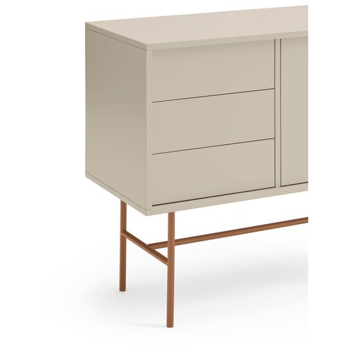 Teulat Opečnato oranžna/bež nizka komoda z drsnimi vrati 180x91 cm Nube &amp;ndash; Slike