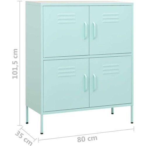 VidaXL Ormarić za pohranu boja mente 80 x 35 x 101,5 cm čelični Slike