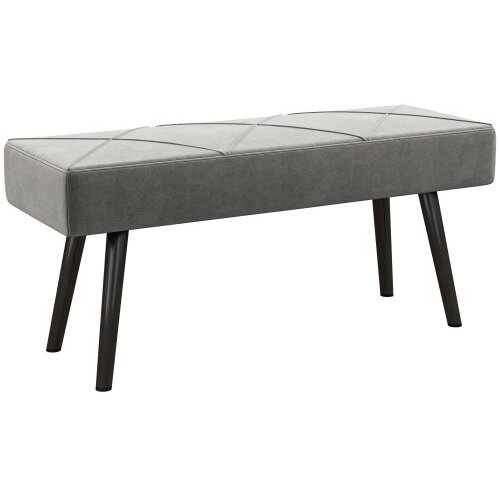 Nesta Oblazinjena klop, siva, žametni videz, X-vzorec, nosilnost do 120 kg, 100&times;36&times;45 cm, za spalnico in hodnik, (5000493445) Cene