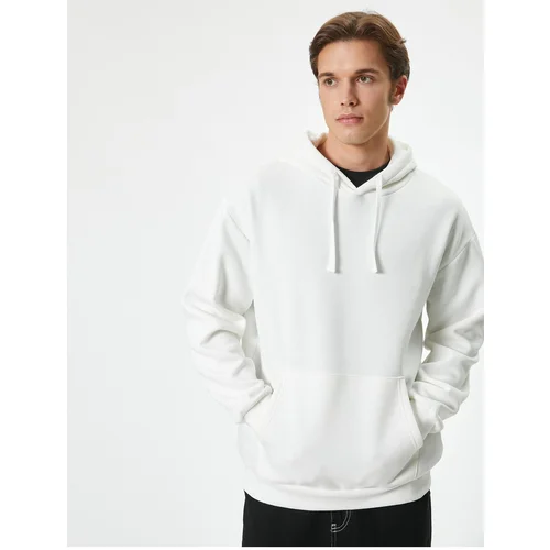 Koton Oversize Sweatshirt Hooded Long Sleeve Kangaroo Pocket Detail Raised