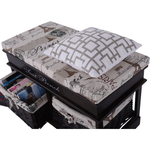 Kondela Klop z blazino, 2 ko&amp;scaron;ari, temno rjava/bež/vzorec, SEAT BENCH 3 Slike