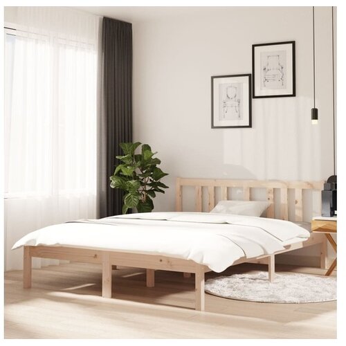  Posteljni okvir iz trdnega lesa 135x190 cm 4FT6 Cene