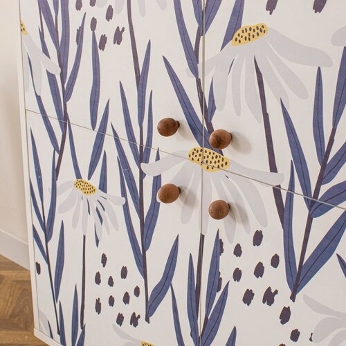 Kalune Design Multil&amp;uuml;x Daisy WhiteDark Blue Multi Purpose Cabinet Slike