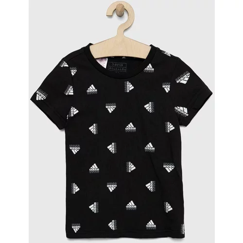 Adidas Otroška bombažna kratka majica G BLUV črna barva