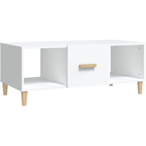 Maison Chic Klubska mizica - kavna mizica - Nizka mizica bela 102x50x40 cm inženirski les, (21754371) Slike