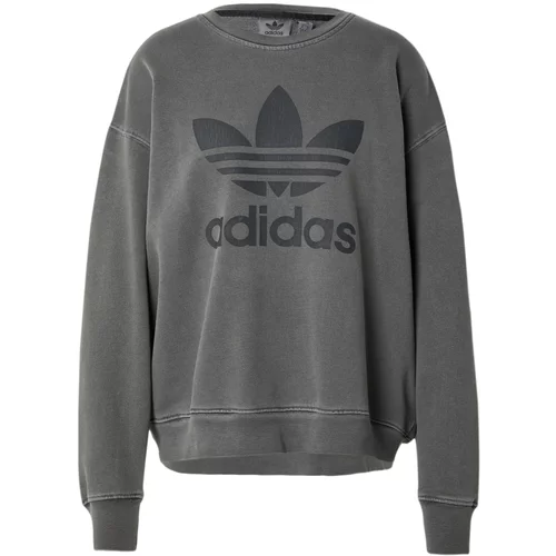 Adidas Sweater majica 'Trefoil' tamo siva / crna
