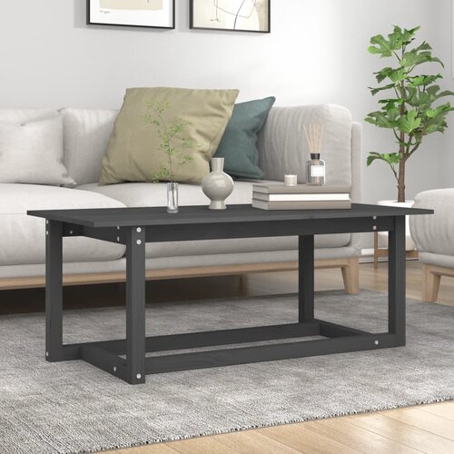  Stolić za kavu sivi 110 x 55 x 45 cm od masivne borovine Slike