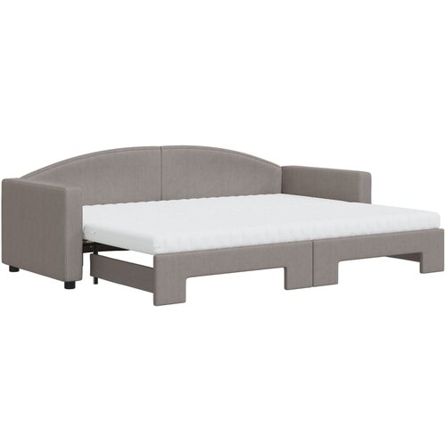 vidaXL izvlečna dnevna postelja z vzmetnico taupe 80x200 cm blago, (20936711) Cene
