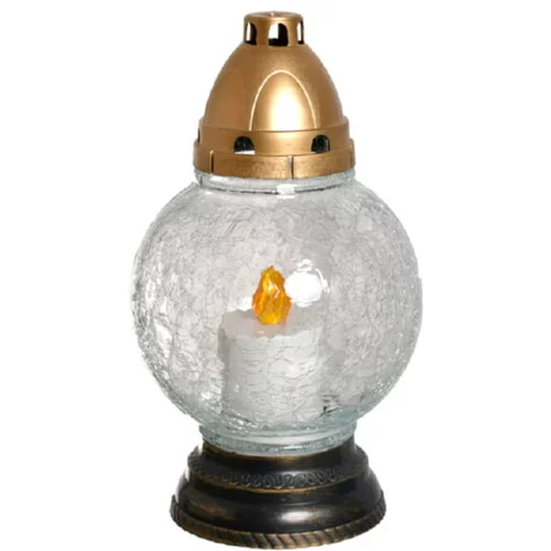 Elektronska nagrobna sveča Buča (steklo, do 60 dni, bela)