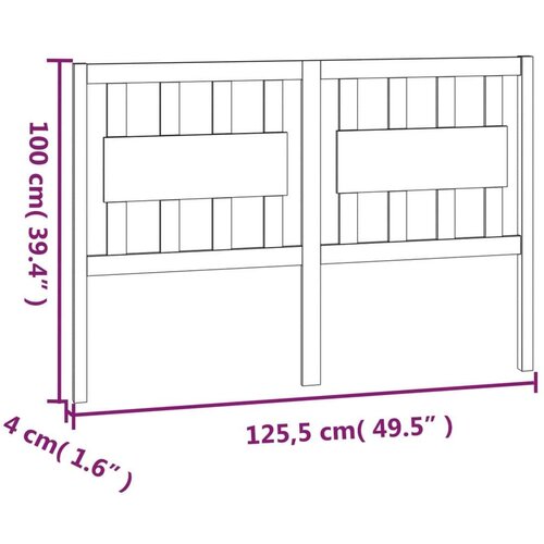 Uzglavlje za krevet boja meda 125 5x4x100 cm masivna borovina Slike