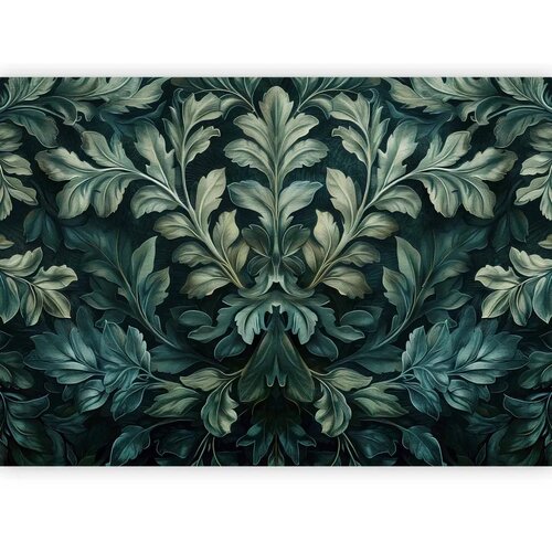  Foto tapeta - Dark Green Victorian Leaves: Botanical Carved Composition 300x210 Vodootporna Slike