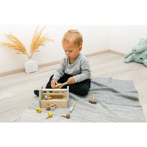Zopa Wooden Tool Box set pribora Blue 14 kom Slike