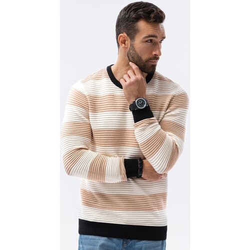 Ombre Puloverji Mo&amp;scaron;ki pulover (E189BEIGE) pisana Slike