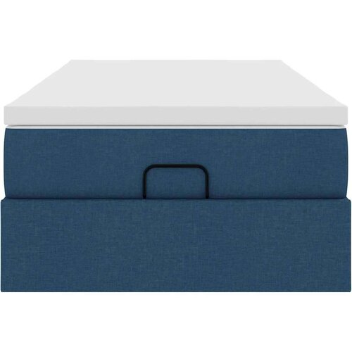 VidaXL Otomanski okvir kreveta s madraca plavi 90x190cm od tkanine Slike