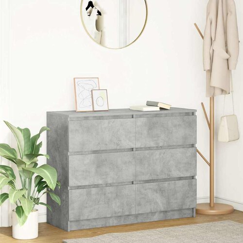 vidaXL Komoda betonsko siva 100x35x76 cm inženirski les Cene