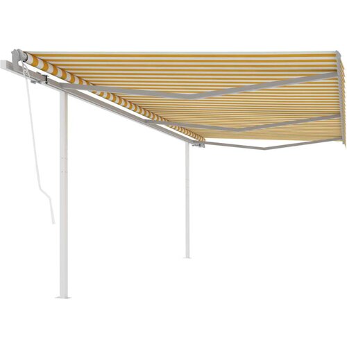  Avtomatsko zložljiva tenda s stebrički 6x3 m rumena in bela, (20954827) Cene