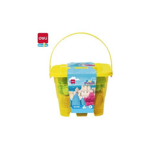 Deli KINETIČKI PESAK U KANTICI SA 6 MODLI 500g ŽUTI EY013-YL Cene