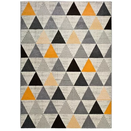 Universal sivo-narančasti tepih Leo Triangles, 160 x 230 cm