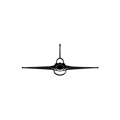 Wallity Zidna dekoracija Mlažnjak F-16, 60x25cm, Crna Slike